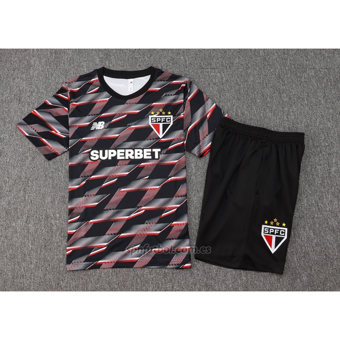 Chandal del Sao Paulo Manga Corta 2024-2025 Negro - Pantalon Corto